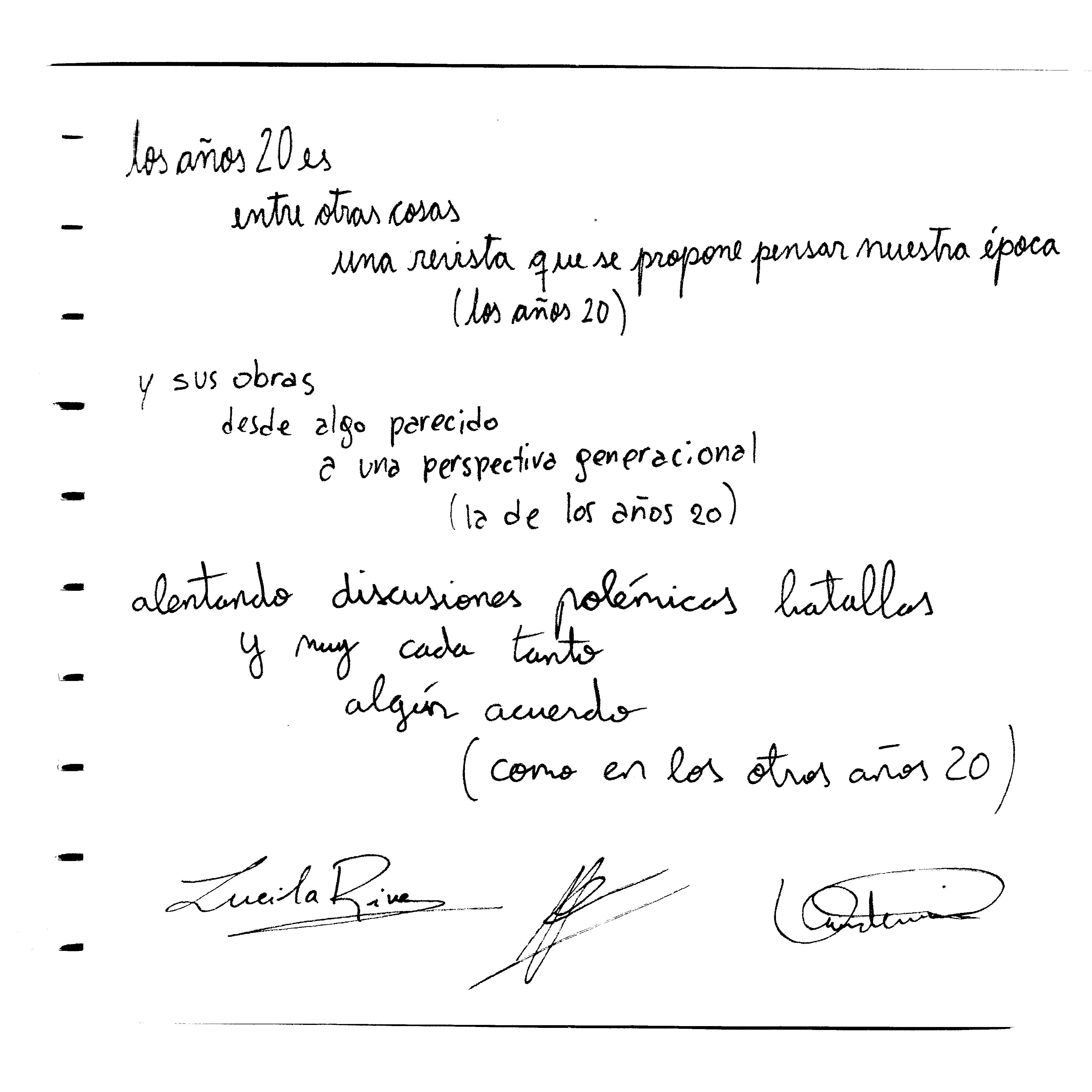 Declaración de Los Años 20